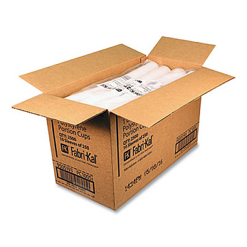 Fabri-Kal Portion Cups, Squat, 1 oz, Plastic, Translucent, 125/Sleeve, 20 Sleeve/Carton (PC100S)
