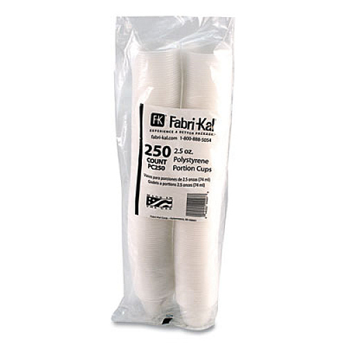 Fabri-Kal Portion Cups, 2.5 oz, Plastic, Translucent, 125/Sleeve, 20 Sleeve/Carton (PC250)
