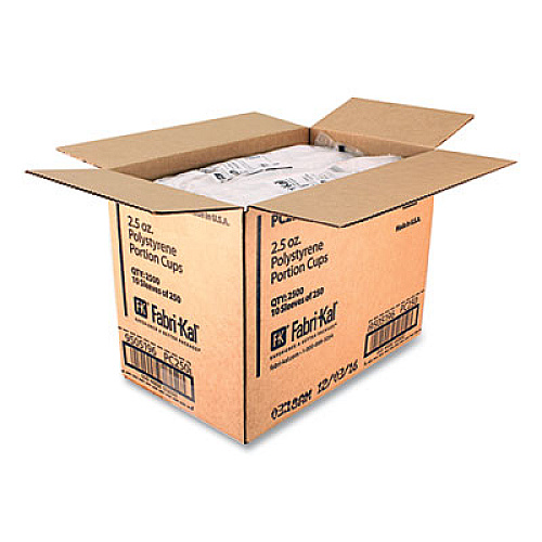 Fabri-Kal Portion Cups, 2.5 oz, Plastic, Translucent, 125/Sleeve, 20 Sleeve/Carton (PC250)