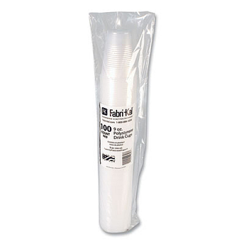 Fabri-Kal RK Ribbed Cold Drink Cups, 9 oz, Plastic, Clear, 100/Sleeve, 25 Sleeves/Carton (RK9)