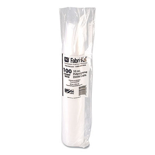 Fabri-Kal RK Ribbed Cold Drink Cups, 10 oz, Plastic, Clear, 100/Sleeve, 25 Sleeves/Carton (RK10)
