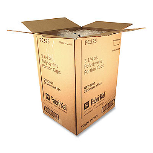Fabri-Kal Portion Cups, 3.25 oz, Plastic, Translucent, 125/Sleeve, 20 Sleeve/Carton (PC325)
