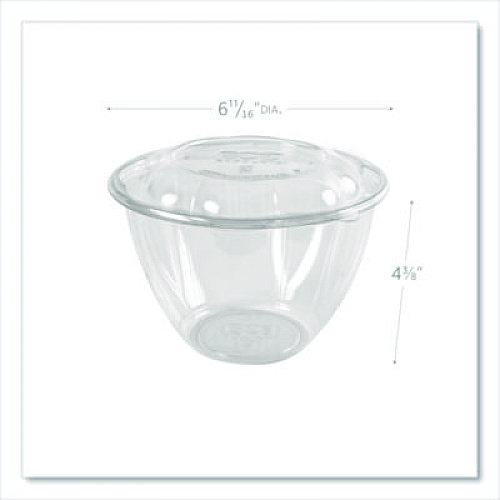 Eco-Products Renewable and Compostable Salad Bowls with Lids, 48 oz, Clear, Plastic, 150/Carton (EPSB48)