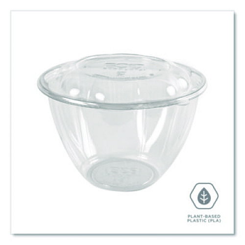 Eco-Products Renewable and Compostable Salad Bowls with Lids, 48 oz, Clear, Plastic, 150/Carton (EPSB48)