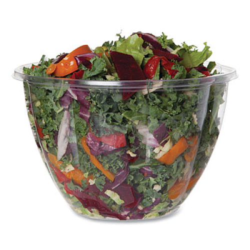 Eco-Products Salad Bowls, 48 oz, 6.69" Diameter x 4.38" h, Clear, Plastic, 300/Carton (EPSB48BASE)
