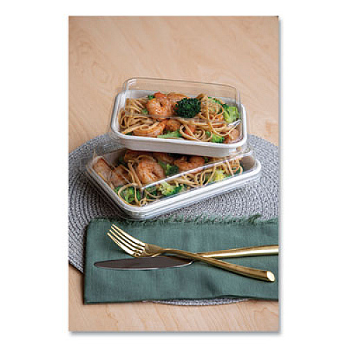 Eco-Products WorldView 100% Recycled Content Lid, 7.5 x 5 x 1.6, Clear, Plastic, 400/Carton (EPSCRC16LID)