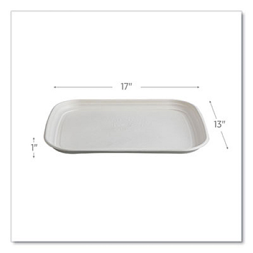 Eco-Products Regalia Renewable Sugarcane Tray, 13 x 17 x 1.3, White, 100/Carton (EPSCTR1317)