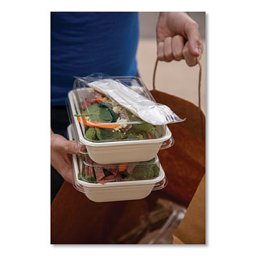 Eco-Products WorldView 100% Recycled Content Lid, 7.5 x 5 x 1.6, Clear, Plastic, 400/Carton (EPSCRC16LID)
