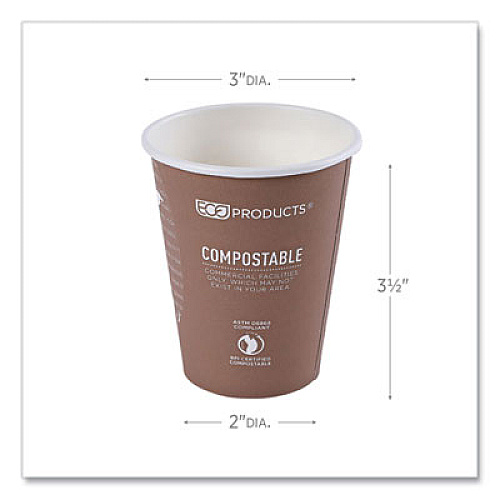 Eco-Products World Art Renewable and Compostable Hot Cups, 8 oz, Paper, Plum, 50/Pack (EPBHC8WAPK)
