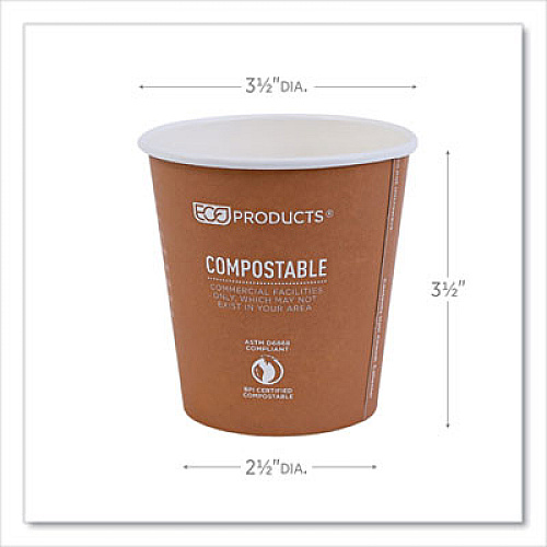 Eco-Products World Art Renewable and Compostable Hot Cups, 10 oz, Paper, Rust, 50/Pack, 20 Packs/Carton (EPBHC10WA)