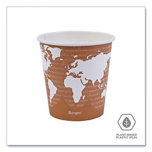Eco-Products World Art Renewable and Compostable Hot Cups, 10 oz, Paper, Rust, 50/Pack, 20 Packs/Carton (EPBHC10WA)