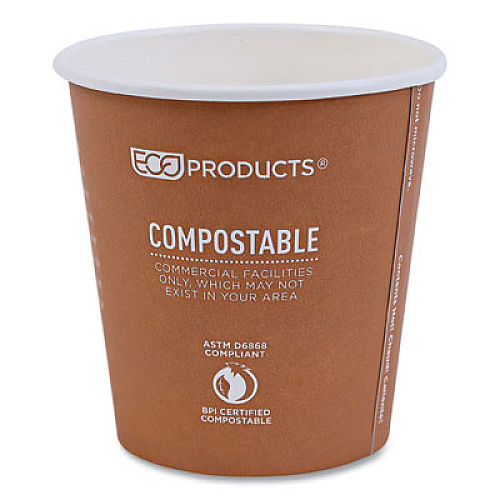 Eco-Products World Art Renewable and Compostable Hot Cups, 10 oz, Paper, Rust, 50/Pack, 20 Packs/Carton (EPBHC10WA)