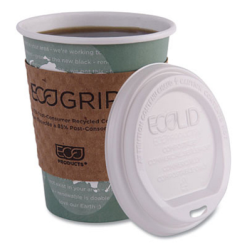 Eco-Products World Art Renewable and Compostable Hot Cups, 12 oz, Paper, Sage, 50/Pack (EPBHC12WAPK)