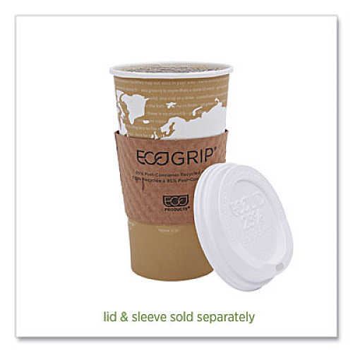 Eco-Products World Art Renewable and Compostable Hot Cups, 20 oz, Paper, Brown/White, 50/Pack, 20 Packs/Carton (EPBHC20WA)