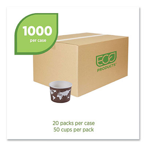 Eco-Products World Art Renewable and Compostable Food Container, 8 oz, 3.04" Diameter x 2.3" h, Plum, Paper, 50/Pack, 20 Packs/Carton (EPBSC8WA)