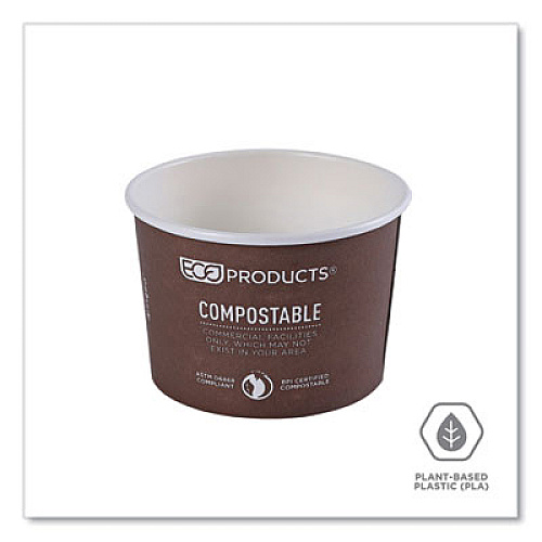 Eco-Products World Art Renewable and Compostable Food Container, 8 oz, 3.04" Diameter x 2.3" h, Plum, Paper, 50/Pack, 20 Packs/Carton (EPBSC8WA)