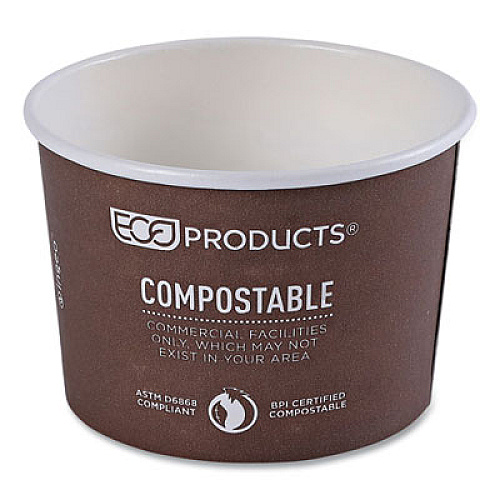 Eco-Products World Art Renewable and Compostable Food Container, 8 oz, 3.04" Diameter x 2.3" h, Plum, Paper, 50/Pack, 20 Packs/Carton (EPBSC8WA)