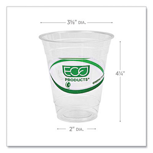 Eco-Products GreenStripe Renewable and Compostable Cold Cups, 12 oz, Plastic, Clear, 50/Pack, 20 Packs/Carton (EPCC12GS)