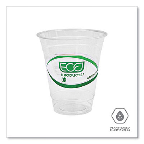 Eco-Products GreenStripe Renewable and Compostable Cold Cups, 12 oz, Plastic, Clear, 50/Pack, 20 Packs/Carton (EPCC12GS)