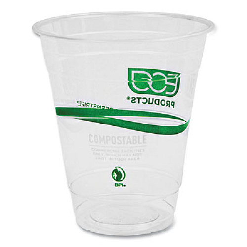 Eco-Products GreenStripe Renewable and Compostable Cold Cups, 12 oz, Plastic, Clear, 50/Pack, 20 Packs/Carton (EPCC12GS)