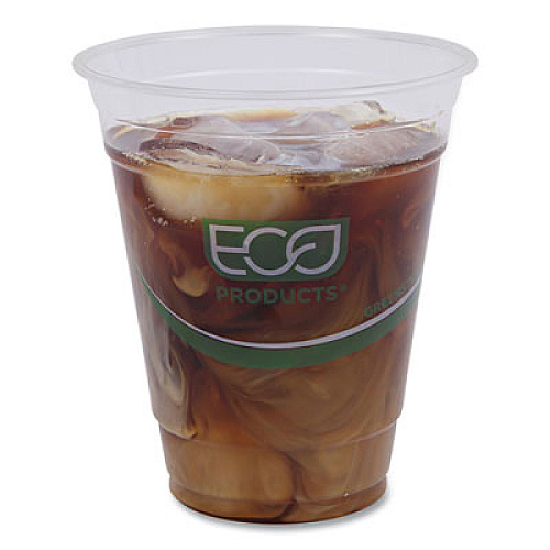 Eco-Products GreenStripe Renewable and Compostable Cold Cups, 12 oz, Plastic, Clear, 50/Pack, 20 Packs/Carton (EPCC12GS)