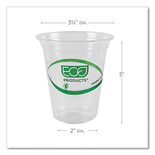 Eco-Products GreenStripe Renewable and Compostable Cold Cups, 16 oz, Plastic, Clear, 50/Pack, 20 Packs/Carton (EPCC16GS)