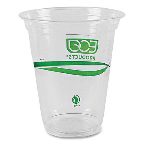 Eco-Products GreenStripe Renewable and Compostable Cold Cups, 16 oz, Plastic, Clear, 50/Pack, 20 Packs/Carton (EPCC16GS)