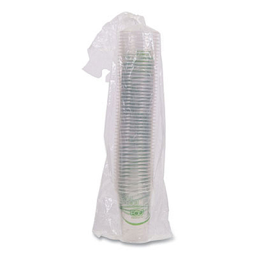 Eco-Products GreenStripe Renewable and Compostable Cold Cups, 16 oz, Plastic, Clear, 50/Pack, 20 Packs/Carton (EPCC16GS)