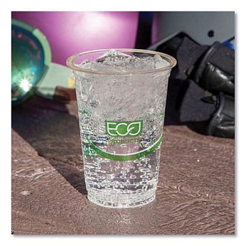 Eco-Products GreenStripe Renewable and Compostable Cold Cups, 16 oz, Plastic, Clear, 50/Pack, 20 Packs/Carton (EPCC16GS)
