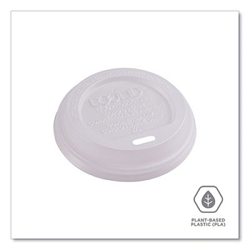 Eco-Products EcoLid Renewable/Compostable Hot Cup Lids, Fits 8 oz Hot Cups, Plastic, White, 50/Packs, 16 Packs/Carton (EPECOLID8)