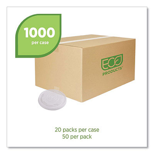 Eco-Products World Art PLA-Laminated Soup Container Lids, Fits 8 oz, Translucent, Plastic, 50/Pack, 20 Packs/Carton (EPECOLIDSPS)
