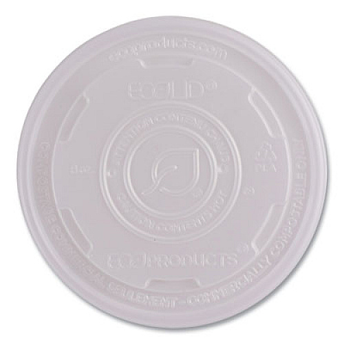 Eco-Products World Art PLA-Laminated Soup Container Lids, Fits 8 oz, Translucent, Plastic, 50/Pack, 20 Packs/Carton (EPECOLIDSPS)