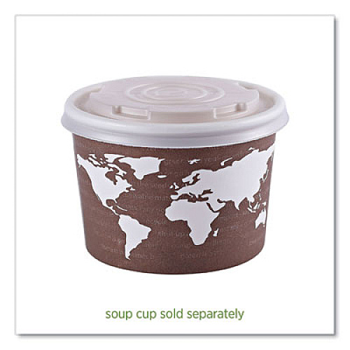 Eco-Products World Art PLA-Laminated Soup Container Lids, Fits 8 oz, Translucent, Plastic, 50/Pack, 20 Packs/Carton (EPECOLIDSPS)