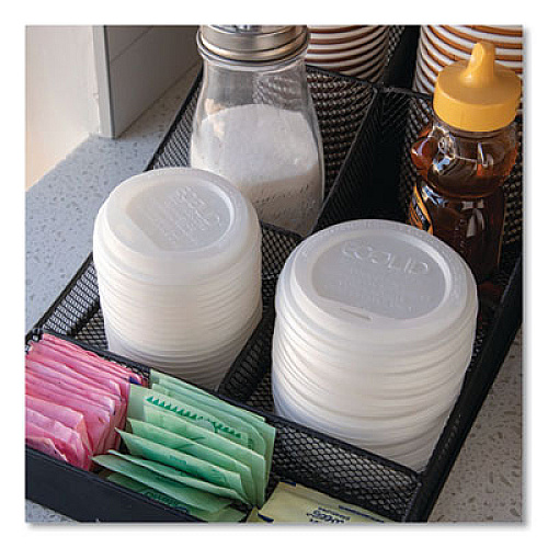 Eco-Products EcoLid Renewable/Compostable Hot Cup Lids, Fits 10 oz to 20 oz Hot Cups, Plastic, White, 50/Pack, 16 Packs/Carton (EPECOLIDW)