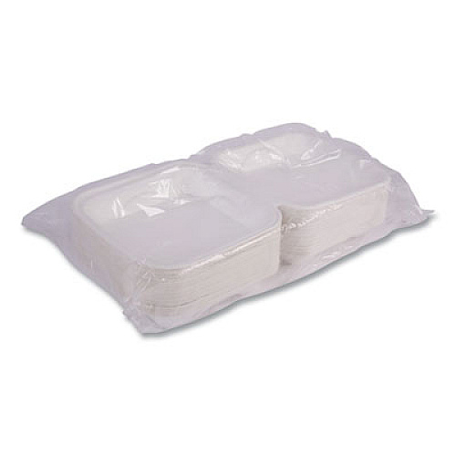 Eco-Products Vanguard Renewable and Compostable Sugarcane Clamshells, 9 x 9 x 3, White, 200/Carton (EPHC91NFA)