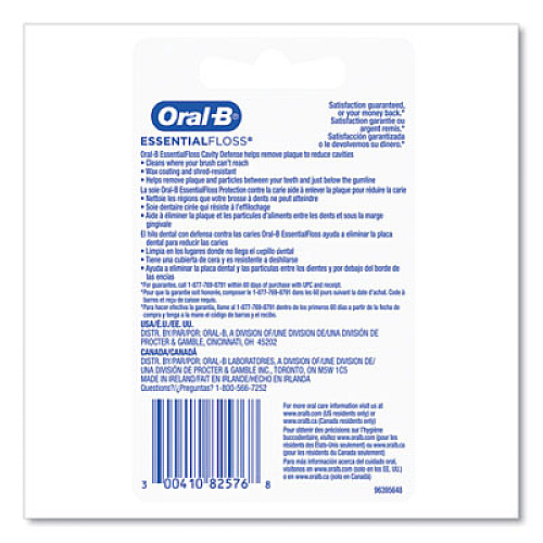 Oral-B Essential Floss, 55 yd, Unscented, 24/Carton (82576)