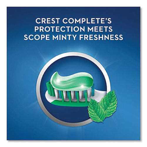 Crest Complete Whitening Toothpaste + Scope, Mint, 0.85 oz Tube, 72/Carton (04365)