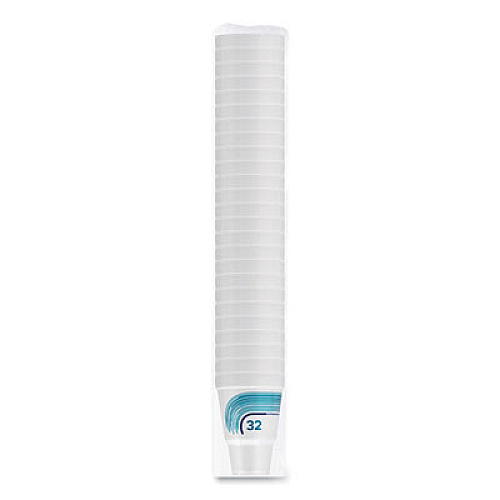 Dart Breeze Hot/Cold Insulated Foam Drinking Cups, Squat Pedestal Cup, 32 oz, Teal/White/Blue, 500/Carton (32AJ32B)