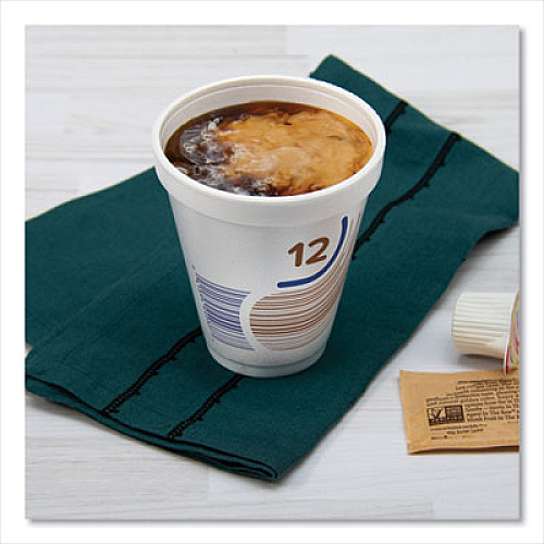 Dart Breeze Hot/Cold Insulated Foam Drinking Cups, 12 oz, Brown/White/Blue, 1,000/Carton (12J16B)