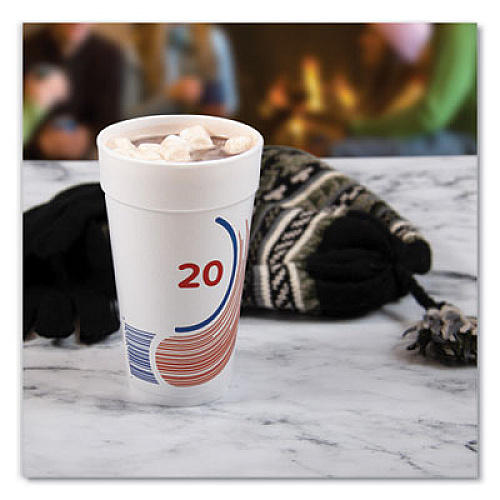 Dart Breeze Hot/Cold Insulated Foam Drinking Cups, 20 oz, Red/White/Blue, 500/Carton (20J16B)
