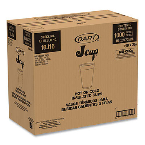 Dart Breeze Hot/Cold Insulated Foam Drinking Cups, 16 oz, Purple/White/Blue, 1,000/Carton (16J16B)