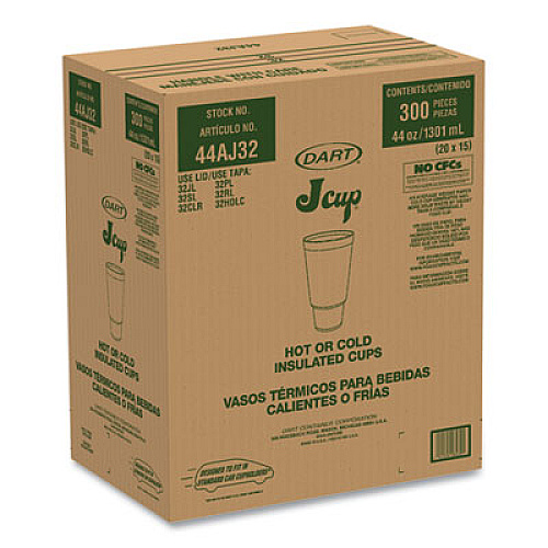 Dart Breeze Hot/Cold Insulated Foam Drinking Cups, Pedestal Cup, 44 oz, Purple/White/Blue, 300/Carton (44AJ32B)