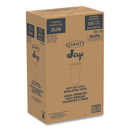 Dart Breeze Hot/Cold Insulated Foam Drinking Cups, 20 oz, Red/White/Blue, 500/Carton (20J16B)