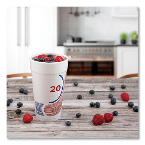 Dart Breeze Hot/Cold Insulated Foam Drinking Cups, 20 oz, Red/White/Blue, 500/Carton (20J16B)
