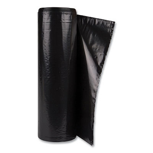 Inteplast Group Low-Density Commercial Can Liners, 60 gal, 1.2 mil, 38" x 58", Black, Interleaved Roll, 10 Bags/Roll, 10 Rolls/Carton (ECI385812K)