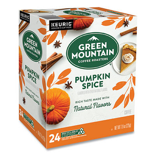 Green Mountain Coffee Fair Trade Certified Pumpkin Spice Flavored Coffee K-Cups, 96/Carton (6758CT)