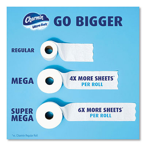 Charmin Ultra Soft Bathroom Tissue, Septic Safe, 2-Ply, White, 208 Sheets/Roll, 4 Rolls/Pack (19261PK)