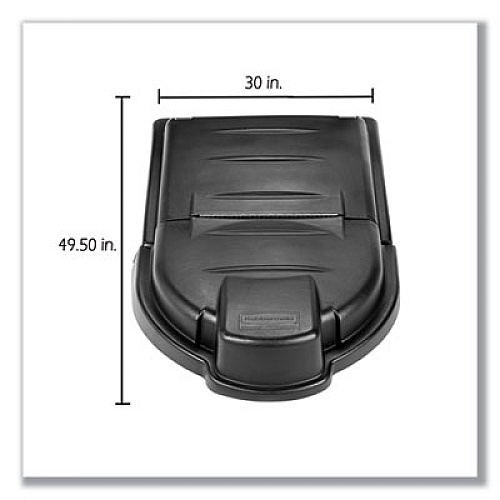 Rubbermaid Commercial Mega BRUTE Mobile Container Lid, 30 x 49.5, Black (FG9W7200BLA)