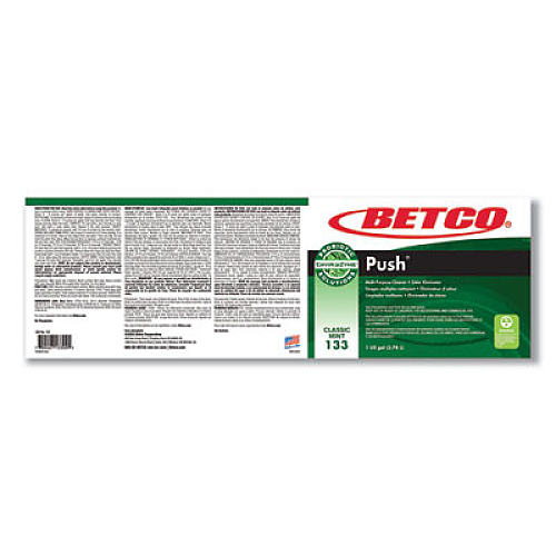 Betco Green Earth Push Enzyme Multipurpose Cleaner, Mint Scent, 1 gal Bottle, 4/Carton (1330400)
