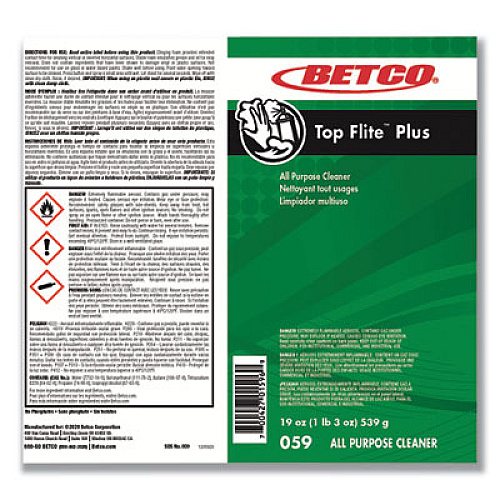 Betco Top Flite Plus All-Purpose Cleaner, 19 oz Aerosol Can, 12/Carton (0592300)